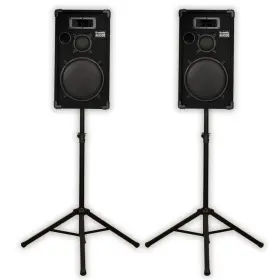 Cr12-pk2 Acoustic Audio Cr12 Passive 12 Inch Dj Speaker Pair And Stands Pa Karaoke Speakers