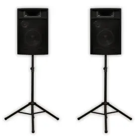 Pa-380x-pk2 Acoustic Audio Pa-380x Passive 8 Inch Dj Speakers And Stands Pa Karaoke 3-way Studio