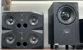 12106600 Adam Audio 2x A77h Powered 3 Way Midfield Studio Monitors And Sub10 Mkll Subwoofer