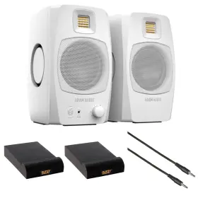 Add37dmpwk1 Adam Audio D3v Active Desktop Monitoring System White With Pad Pair And Cable