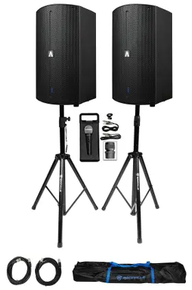 Rvss2-xlr Advent A10x Rmc-xlr 2 Avante Audio 1000 Watt 10 Inch 2-way Powered Dj Pa Speakers Stands Microphone Rvss2-xlr Advent A10x Rmc-xlr 2 Avante Audio 1000 Watt 10 Inch 2-way Powered Dj Pa Speakers Stands Microphone