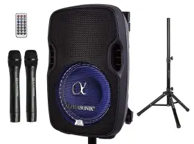 800w Alphasonik 854803007489 8 Portable Rechargeable Battery Powered Pro Dj Amplified Loud Speaker 2 Wir