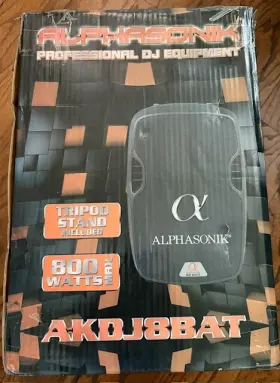 Akdj8bat Alphasonik 8 Inch Portable Rechargeable Battery Powered 800w Pro Amplified Speaker