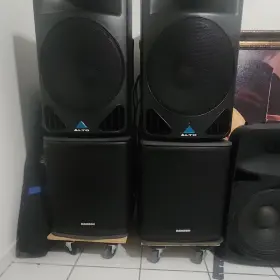 D1200 Alto Samson Ps5ha And Auro Active Pa Speakers Set 1200w Wired Xlr Black