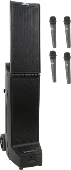 915400 Anchor Audio Bigfoot 2 Air Pa And 4 Wireless Handheld Microphones Bundle