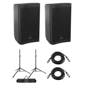 Bedr110dspc Behringer 192223288430 Dr110dsp 10 Inch 1000w 2-way Active Pa Powered Speaker Pair Bundle With