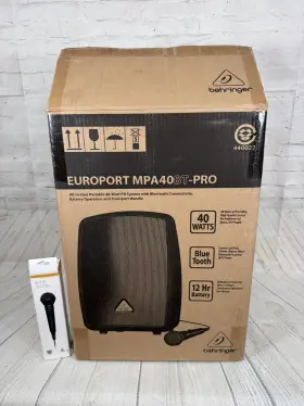 Mpa40bt-pro Behringer Europort Mpa40bt Pro All-in-one Portable Bluetooth Pa System W Mic
