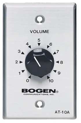 At10a-bogen Bogen Wall Plate Attenuator 10w Single-gang Stainless