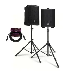 Everse8 Bosch Electro Voice Everse 8 Inch Battery Powered Black 2 Pack Loudspeaker Bundle