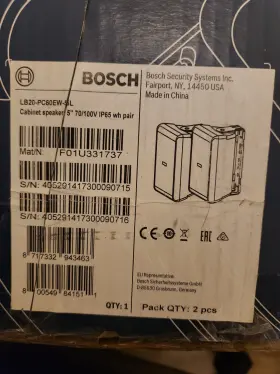 Lb20-pc60-5l Bosch 2-way Wall Mountable Cabinet Mount Speaker