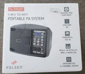 Pa-5150bt Bt Polsen 5-inch Portable Pa System New Nib. Free U.s. Shipping