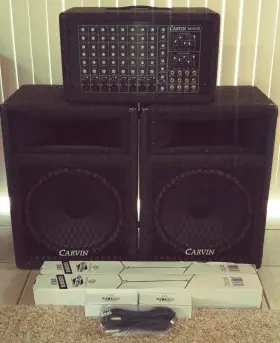 Mx842 Carvin 8 Channel Pa Speakers With Mics Stands Cables