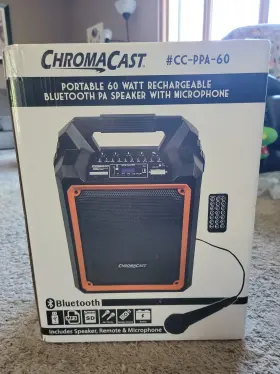 Cc-ppa-60 Chromacast Portable 60 Watt Rechargeable Bluetooth Pa Speaker With Mic