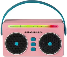 Cr3050a-fg Crosley Mini Boombox Retro Portable Bluetooth Speaker Flamingo
