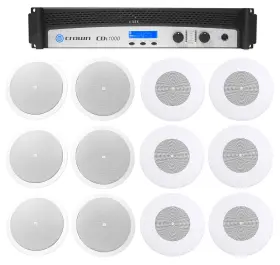 Css8018 Crown Cdi1000 26ct 500w 70v Commercial Amplifier 6 Main Background Music Speakers