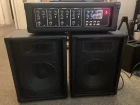 Pa-4080 Danville Pa System-powered 4-channel Mixer 80 Watts With 2 Speakers. Ex. Cond