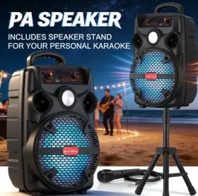Dy117 Dazon Portable Pa Speaker Bluetooth Remote Stand Mic Usb Aux Karaoke