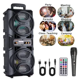 Dy039z Dazone Dual 6.5 Inch Woofer Portable Bt Party Tws Speaker System Heavy Bass Stereo Sound Us