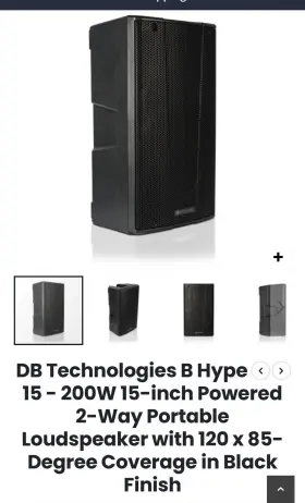 Hype-15b Dbtechnologies Pair Db Technologies Dj Speakers Mint Condition 200w Amplified Band