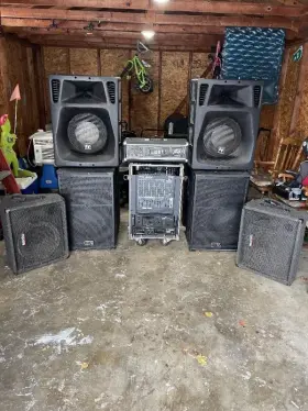 1600-3 Dynacord Complete Professional Pa System Powermate Mixer And Ev Speakers