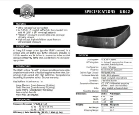 Ub42 Eaw 350w Rms V-loprofile Loudspeaker 4x 5.25 Inch Lf And 2x Hf 1 Exit Passive