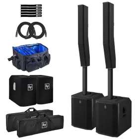 Evolve70-kb-us-2pcvr Electro-voice Evolve 70 Black Column Powered Speaker Systems Pair W Covers