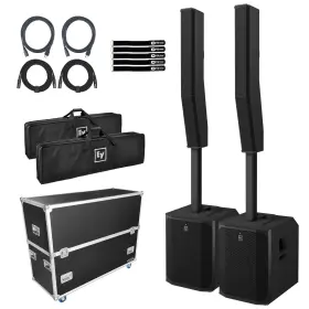 Evolve70-kbus-fzcase Electro-voice Evolve 70 Black Column Powered Speaker System Pair W Road Case