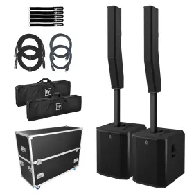 Evolve90-kbus-fzcase Electro-voice Evolve 90 Black Column Powered Speaker System Pair W Road Case