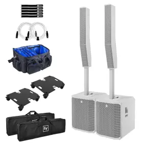 Evolve90-kw-2pkdol Electro-voice Evolve 90 White Column Array Active Powered Speakers Pair Package