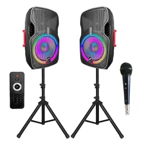 Exoton 715917401764 12 Inch Professional Dual Powered Pa Speakers 1000 Watts Active&passive