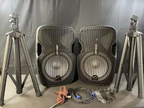 Ex-12a Exoton 12 Inch 8000w Professional Dual Powered Loud Speakers Black Used Read