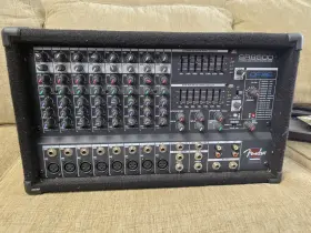 Sr8500 Fender Pa System Powered Mixer And Speakers Used