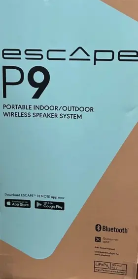 Fidelity 407005230084 Escape P9 Weatherproof High-fidelity Portable Wireless Speaker Tan