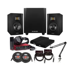 2i2-stu-4gk2 Focusrite Adam Audio T5v Studio Monitor Speakers With Powerful Active Nearfield Sound Bundle