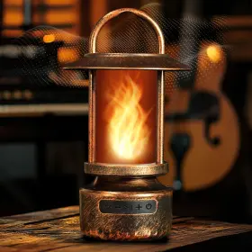 B0fc7ng9lg Foxflame Bluetooth Outdoor Speakers-realistic Led Flame With 13color Options Po