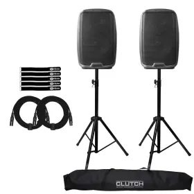 As-2112bt Gemini 603786634973 Active/powered Portable Dj Pa Speaker System Stands And Covers