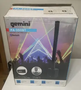 Pa-300togo Gemini Pa-300bt Portable Line Array System Bluetooth - 1200w Tested
