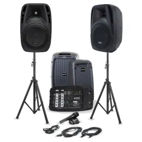 Gemini Sound 747705002181 Professional Pa System With 8-channel Mixer - Portable Dual 10 Inch