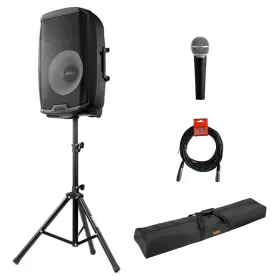 2000w Gemini Sound 810101258329 15 Inch Loudspeaker With Stand And Mic Bundle Bag Xlr Cable Kit