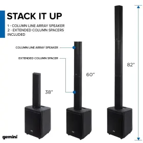 Wpx-900togo Gemini Wrx-900togo 1000w Battery Powered Bluetooth Line Array Speaker System