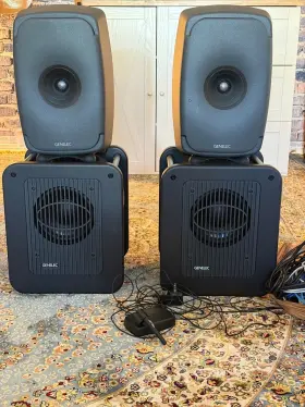 7350sam Genelec 8351b Sam 3-way Studio Monitors W. Dbl. Subwoofers 4 Speaker