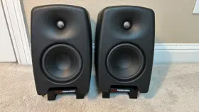 8040b Genelec M4040 M040 Bi-amp 6.5 Inch Powered Studio Monitor Pair - Like W Deskstands