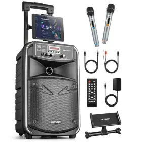 Gtsk12-2 Geyguy 008678028883 Dsp Portable Bluetooth Pa System Speaker 2 Wireless Mics