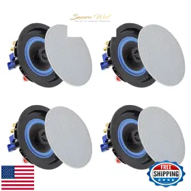 B08shv7yk5 Herdio 4 Inch 320w 2-way Bluetooth Ceiling Speakers For Home Theater/office 4-pack