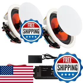 B0fszl76sp Herdio 4 Inch Bluetooth Ceiling Speakers Max Power 240 Watts 2 Way Flush Mount
