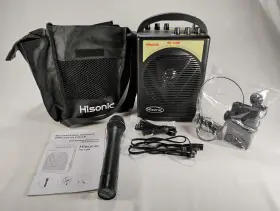 Hs-120b-hl Hisonic Portable Speaker System With Wireless Microphone 40w Black