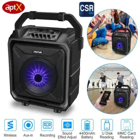 Gpct1313 Inova Wireless Speakers Indoor/outdoor Party Dj Karaoke With Disco Lighting Mic
