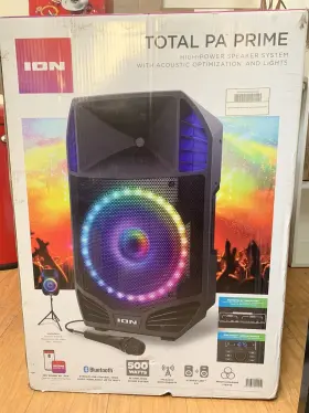 Ion 697333827161 Total Pa Prime Bluetooth Speaker - Black Party Karaoke Dj 95 Ea Obo Ch