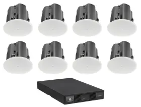 Ctd-2125 Jbl 416c/t 8 Control 6.5 Inch Commercial 70v Ceiling Speakers Crown Amp 4 Restaurant