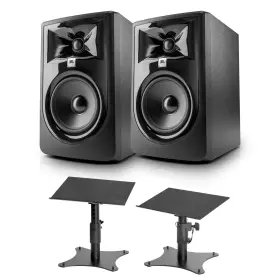 Sms4500p Jbl 712198217435 305p Studio Monitor Pair Bundle With On-stage Stands